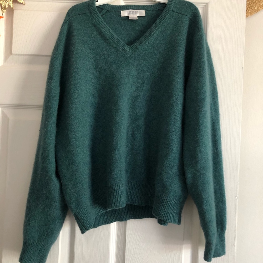 Vintage I Magnin 55% cashmere sweater Teal XL